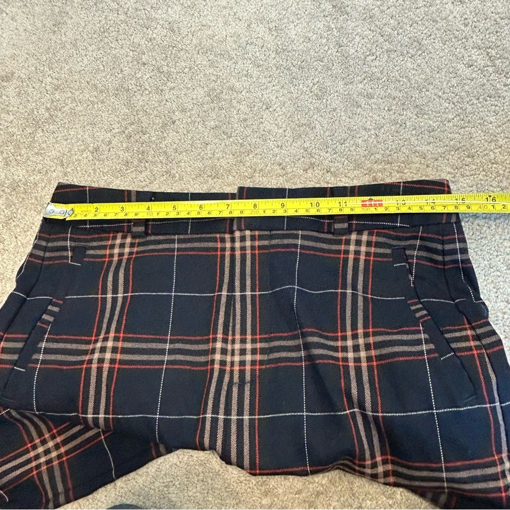 Banana Republic Navy Plaid Check Tartan HIGH-RISE SLIM WIDE-LEG PANT 6S - Picture 4 of 11